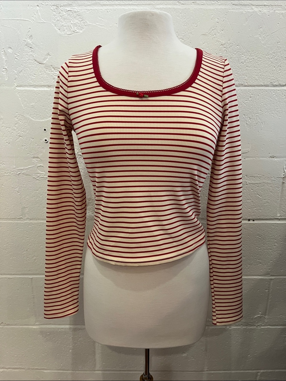 Pretty Garbage Striped Rose Bud Long-sleeve